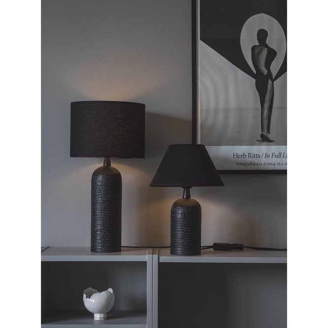 Czarne metalowe lampy stołowe Riley PR Home